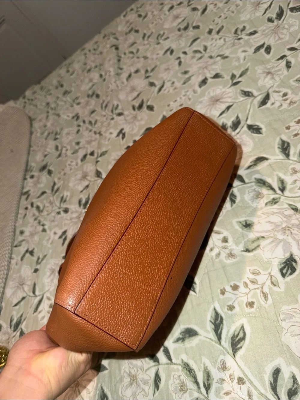 Coach Pebbled Leather Tote - Cognac
